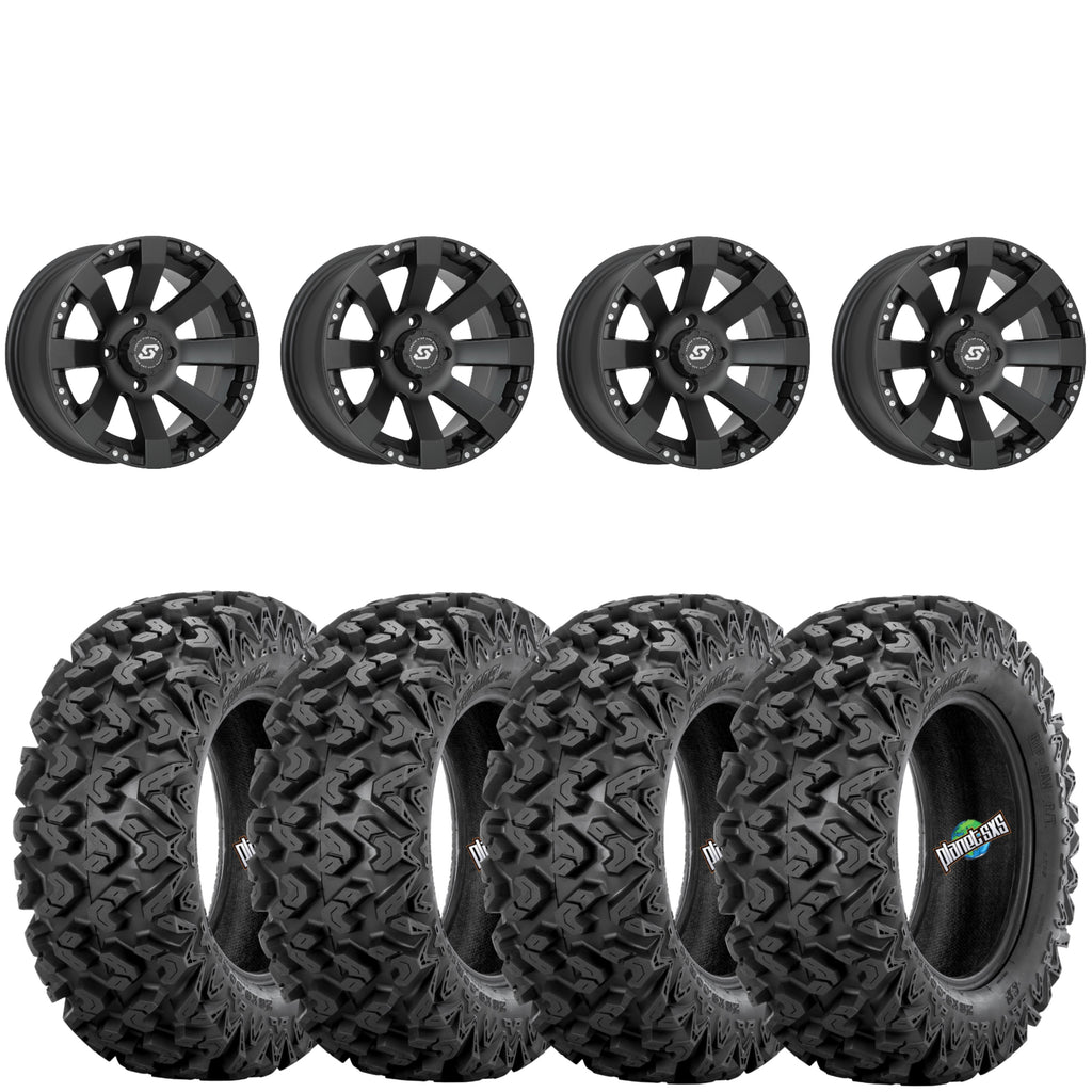Sedona Spyder Satin Black 4/137 4+3 wheels mounted on Sedona Rip Saw RT