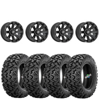 Sedona Spyder Satin Black 4/137 4+3 wheels mounted on Sedona Rip Saw RT