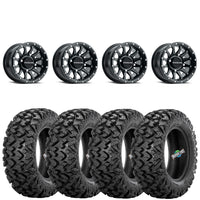 Raceline A95B Trophy Satin Black 4/110 4+3 wheels mounted on Sedona Rip Saw RT