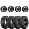 Raceline A95B Trophy Satin Black 4/137 wheels mounted on Sedona Rip Saw RT
