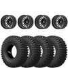 Valor V06 Satin Black Beadlock Wheels + EFX MotoCrusher Tires (Mounted Kit) – 15x8 | 5x4.5 Bolt Pattern | Fits Polaris Pro R, Turbo R, Ranger 1500, Xpedition
