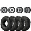 Valor Offroad V07 Beadlock Wheels (Satin Graphite, 5+2 Offset) on EFX MotoCrusher Tires – 4/156 UTV Wheel & Tire Kit