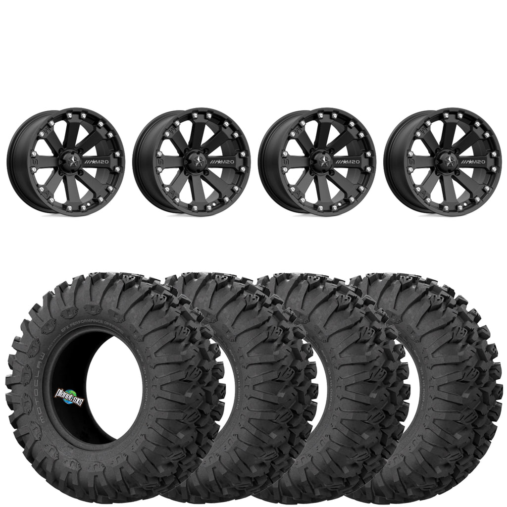 MSA M20 Kore Matte Black 4/137 3.5+3.5 mounted on EFX MotoClaws
