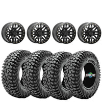 Raceline Ryno 15x10 beadlock Satin Black 4/137 5+5 mounted on Obor Roc Scrapers