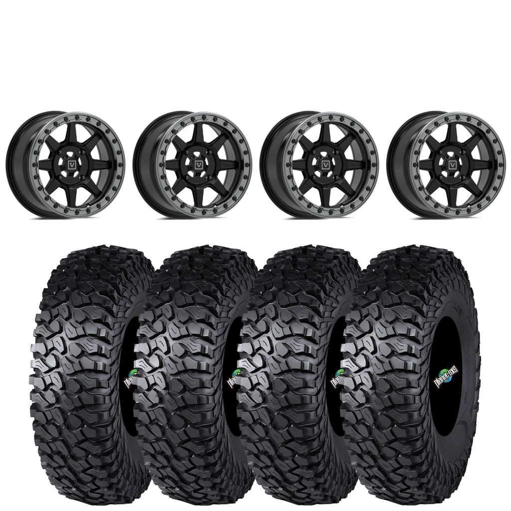 Valor Offroad V13 Satin Black beadlock on Journey Rock Poison | 4/137