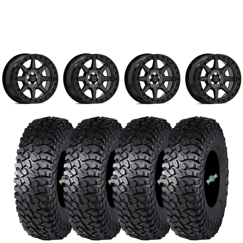 Valor Offroad V13 Dark Tint beadlock on Journey Rock Poison | 4/156
