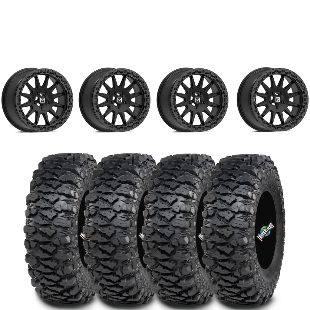 Valor Offroad V09 Satin Black beadlock on ITP Savage XT | 6/5.5