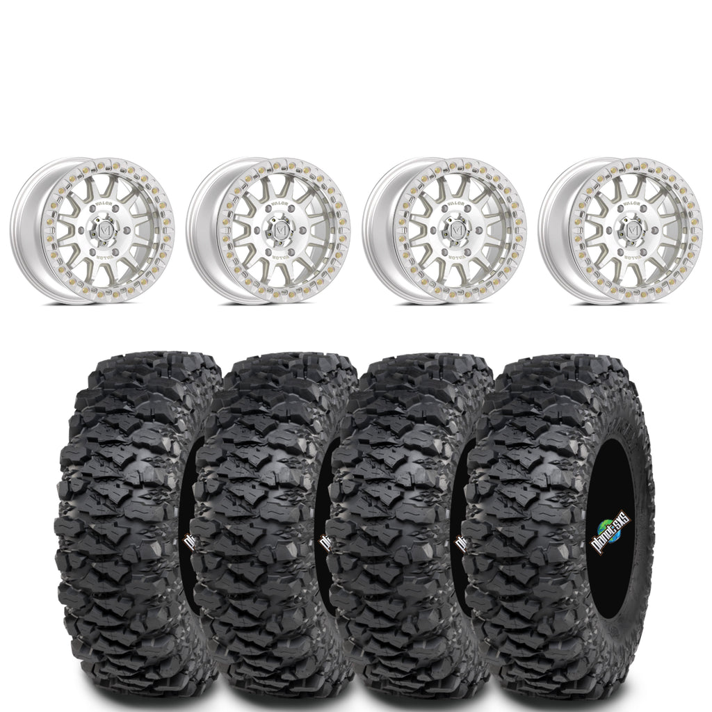 Valor Offroad V09 Raw Machined beadlock on ITP Savage XT | 6/5.5