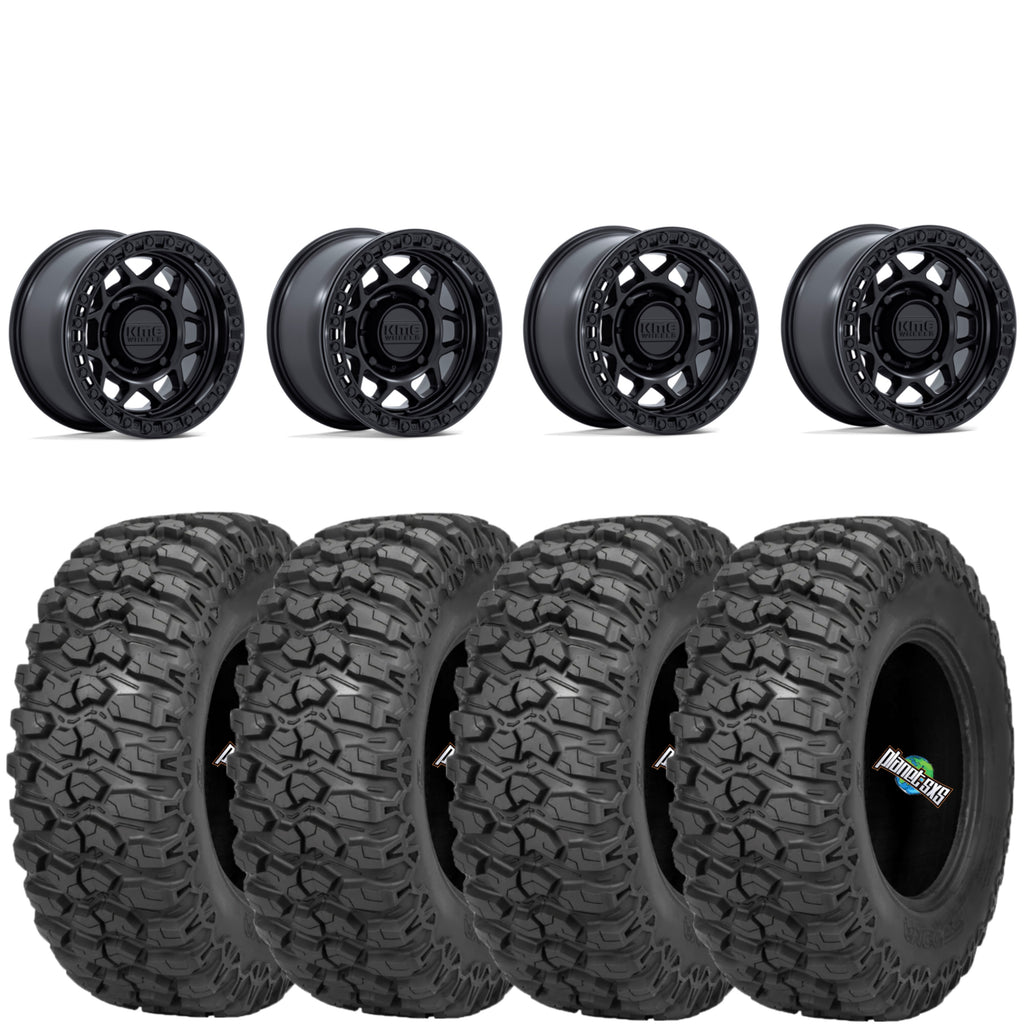 Raceline Ryno Beadlock 14x7 4+3 4/156 on Sedona Trail Saw 2.0 32X10R14 (Mounted Kit)