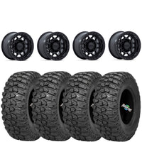 Raceline Ryno Beadlock 14x7 4+3 4/156 on Sedona Trail Saw 2.0 32X10R14 (Mounted Kit)