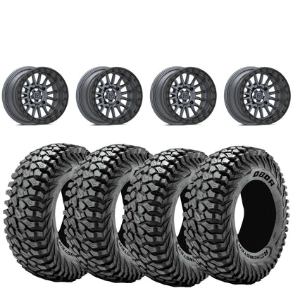 Valor Offroad V16 satin gunmetal beadlock on Journey Rock Poison tires | 4/137