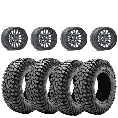 Valor Offroad V16 satin gunmetal beadlock on Journey Rock Poison tires | 4/137