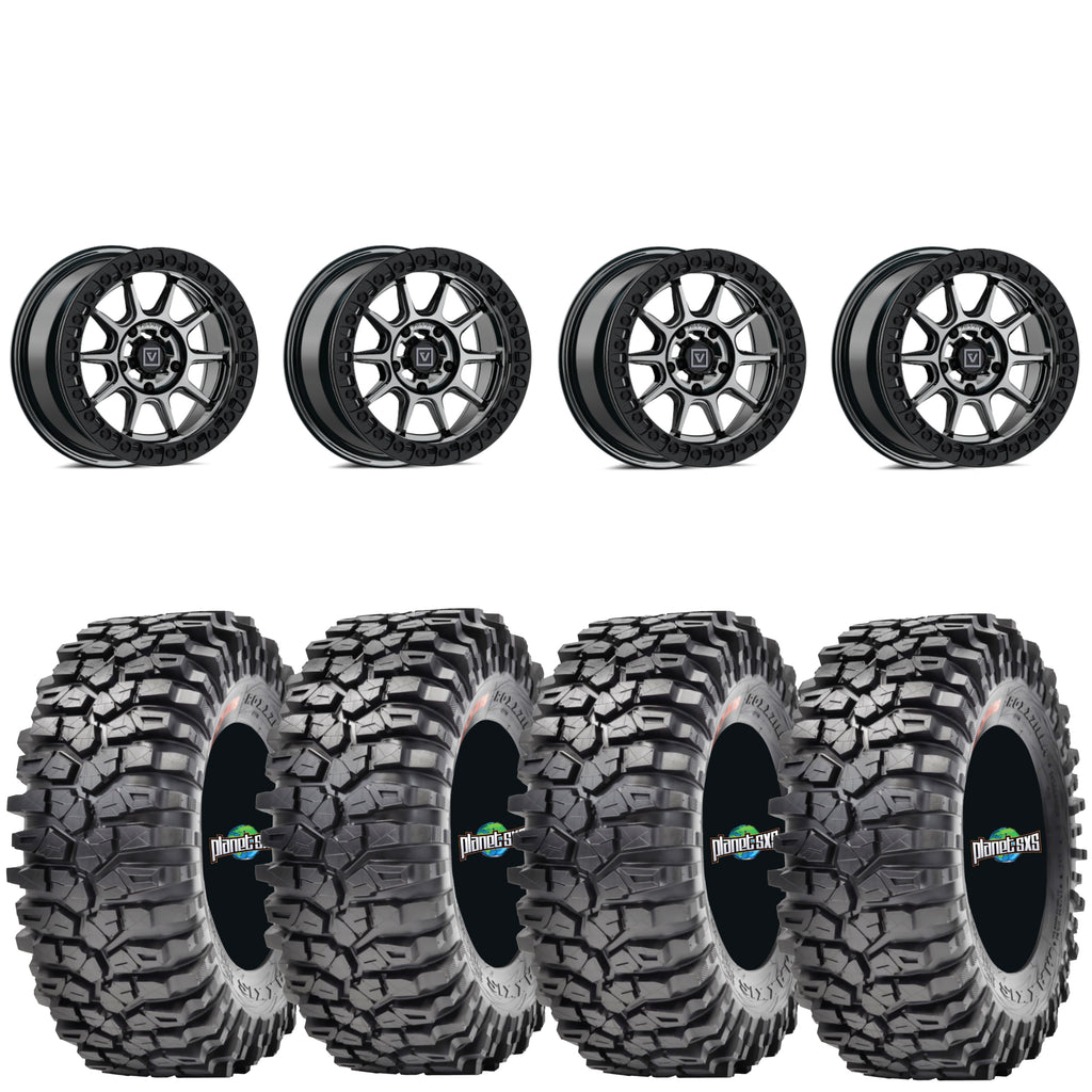 Valor Offroad V18 hyper black beadlock on Maxxis Roxxzilla | 5/4.5