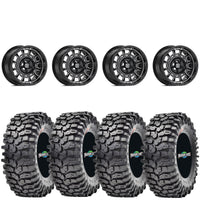 Valor Offroad V17 gloss black milled wheel on Maxxis Roxxzilla | 5/4.5