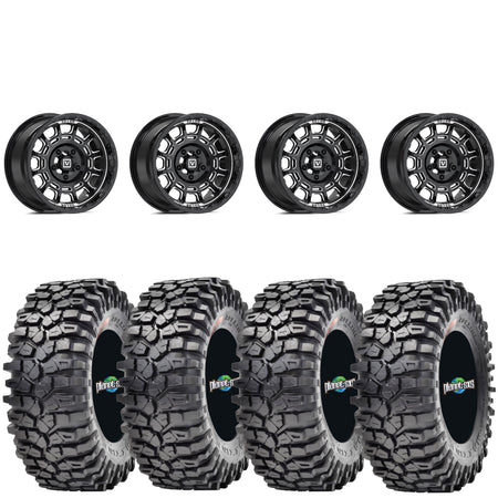Valor Offroad V17 gloss black milled wheel on Maxxis Roxxzilla | 5/4.5