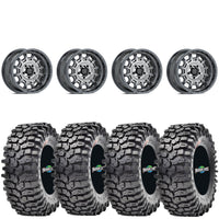 Valor Offroad V17 brushed gunmetal wheel on Maxxis Roxxzilla | 5/4.5