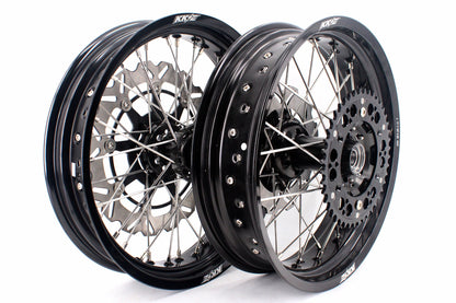 KKE 17 inch Supermoto Wheels Rims for HONDA XR650L 1993-2024 Black Hub Discs