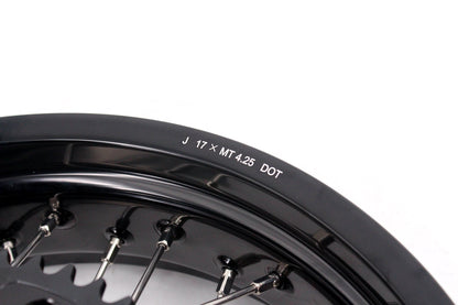 KKE 17 inch Supermoto Wheels Rims for HONDA XR650L 1993-2024 Black Hub Discs