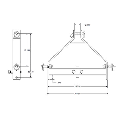 IMPACT IMPLEMENTS™ Three-Point Adapter to Sleeve Hitch