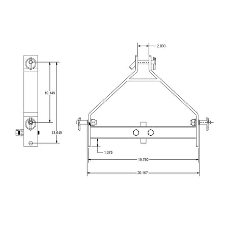 IMPACT IMPLEMENTS™ Three-Point Adapter to Sleeve Hitch