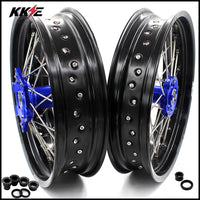 KKE 3.5 & 4.25 Wheels for Yamaha WR250F 2001 WR450F 2003-2018 Blue
