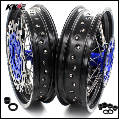 KKE 3.5 & 4.25 Wheels for Yamaha WR250F 2001 WR450F 2003-2018 Blue