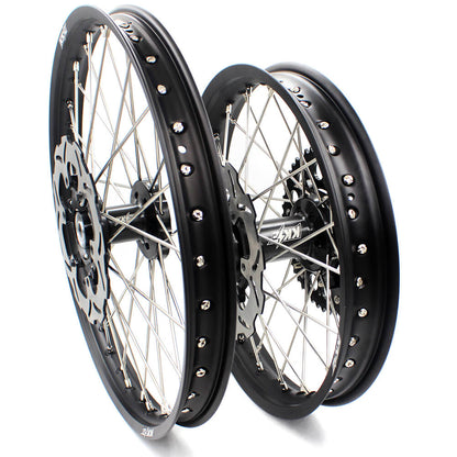 KKE 21/18 Enduro Dirtbike Wheel Rim For SUZUKI DRZ400 DRZ400S DRZ400E Black Hub & Rim