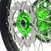 KKE 21 & 19 MX Wheels for Kawasaki KX250F 2019 and 2021 Green Nipple(2020 Excluded)