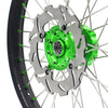 KKE 21 & 19 MX Wheels for Kawasaki KX250F 2019 and 2021 Green Nipple(2020 Excluded)