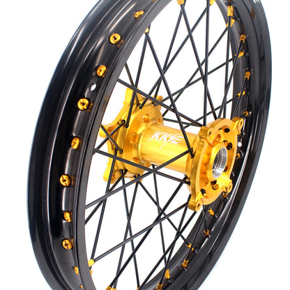 KKE 21 & 19 MX Wheels Rims for SUZUKI RMZ250 2007-2025 RMZ450 2005-2025 Black Spokes