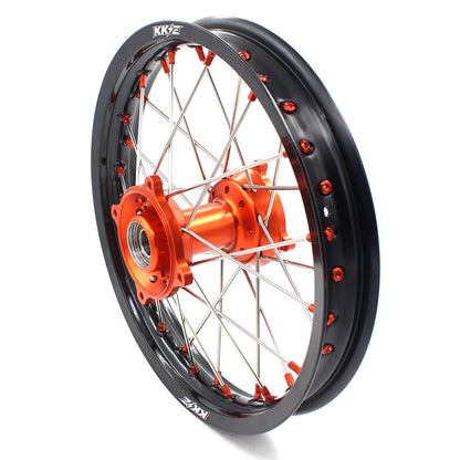 KKE 19in. 16in. Kid's Big Wheels Spoked Rims Fit KTM SX 85 2003-2020 Orange Nipples