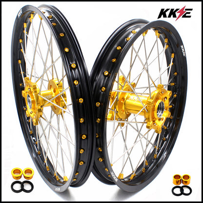 KKE 21 & 18 Enduro Rims for Suzuki RMZ250 2007-2018 RMZ450 2005-2017 Gold Nipple