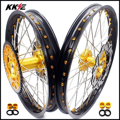 KKE 21 & 18 Enduro Rims for Suzuki RMZ250 2007-2018 RMZ450 2005-2017 Gold Nipple