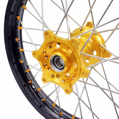 KKE 21 & 18 Enduro Rims for Suzuki RMZ250 2007-2018 RMZ450 2005-2017 Gold Nipple