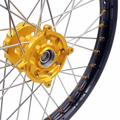 KKE 21 & 18 Enduro Rims for Suzuki RMZ250 2007-2018 RMZ450 2005-2017 Gold Nipple