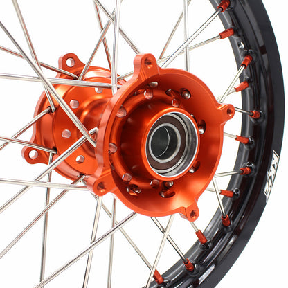 KKE 17"*1.4/14"*1.6 Small Kid's Wheels Rims Set For KTM SX 85 2021-2024 Orange Nipples
