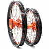 KKE 17"*1.4/14"*1.6 Small Kid's Wheels Rims Set For KTM SX 85 2021-2024 Orange Nipples