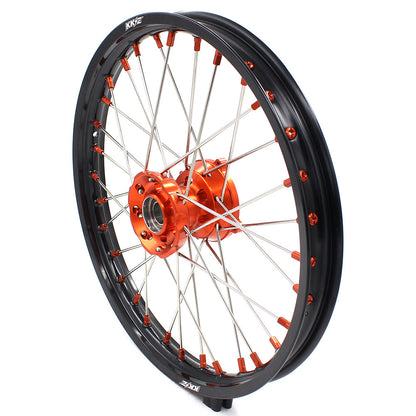 KKE 17"*1.4/14"*1.6 Small Kid's Wheels Rims Set For KTM SX 85 2021-2024 Orange Nipples