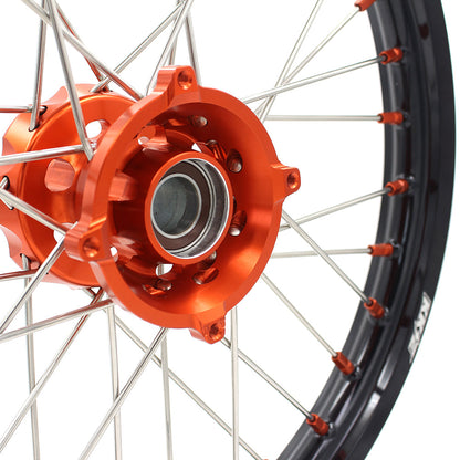 KKE 17"*1.4/14"*1.6 Small Kid's Wheels Rims Set For KTM SX 85 2021-2024 Orange Nipples