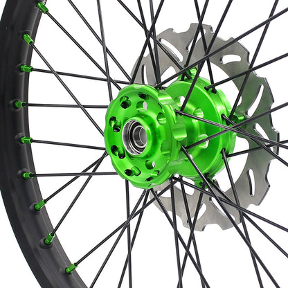 KKE 21/19 MX Dirtbike Spoked Wheels Rims For KAWASAKI KX250F KX450F 2006-2014 Disc