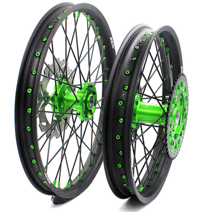 KKE 21/19 MX Dirtbike Spoked Wheels Rims For KAWASAKI KX250F KX450F 2006-2014 Disc