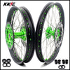 KKE 21 & 19 MX Wheels for Kawasaki KX250F 2019 and 2021 Green Nipple(2020 Excluded)