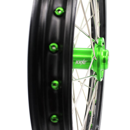 KKE 19" 16" For KAWASAKI KX85 KX80 KX100 KLX140/L Big Kid's Wheels Rim Green Hub