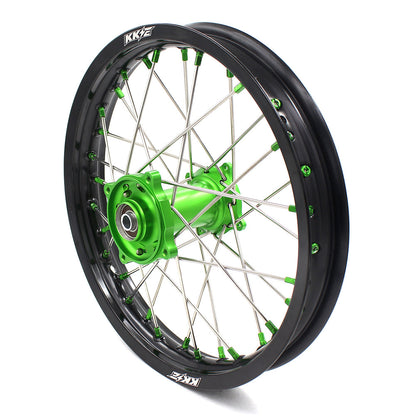 KKE 19" 16" For KAWASAKI KX85 KX80 KX100 KLX140/L Big Kid's Wheels Rim Green Hub