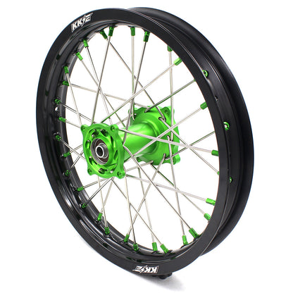 KKE 19" 16" For KAWASAKI KX85 KX80 KX100 KLX140/L Big Kid's Wheels Rim Green Hub