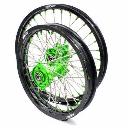 KKE 19" 16" For KAWASAKI KX85 KX80 KX100 KLX140/L Big Kid's Wheels Rim Green Hub