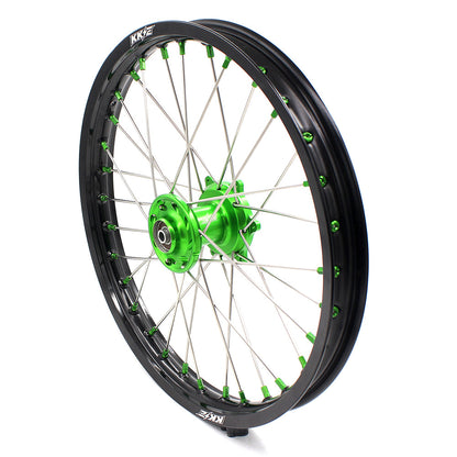 KKE 19" 16" For KAWASAKI KX85 KX80 KX100 KLX140/L Big Kid's Wheels Rim Green Hub