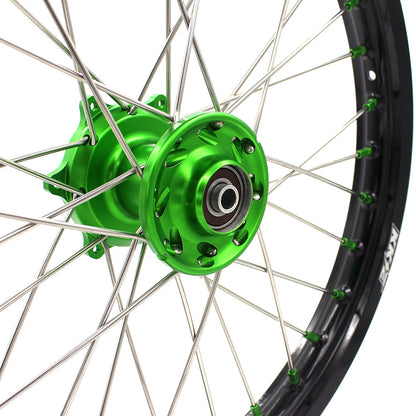 KKE 19" 16" For KAWASAKI KX85 KX80 KX100 KLX140/L Big Kid's Wheels Rim Green Hub