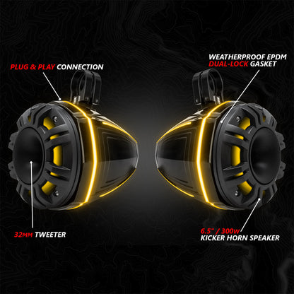2020-2024 Polaris® RZR PRO Series Phase-6 K-Spec 6-Speaker 1400watt System w/JVC