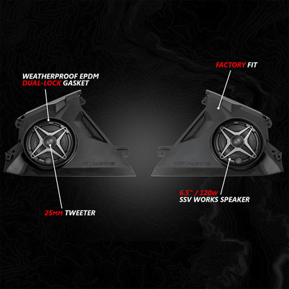 2024-2025 Can-Am® Maverick R, Phase-2 A-Spec 800watt 4-Speaker System